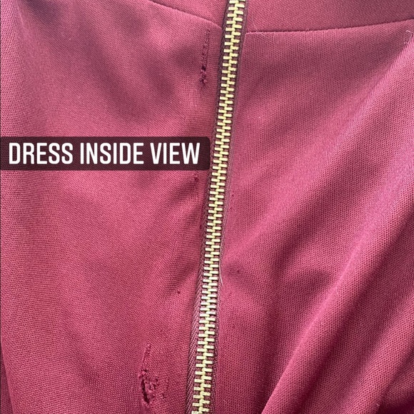 Burgendy Betsy and Adam slit dress - Picture 4 of 5